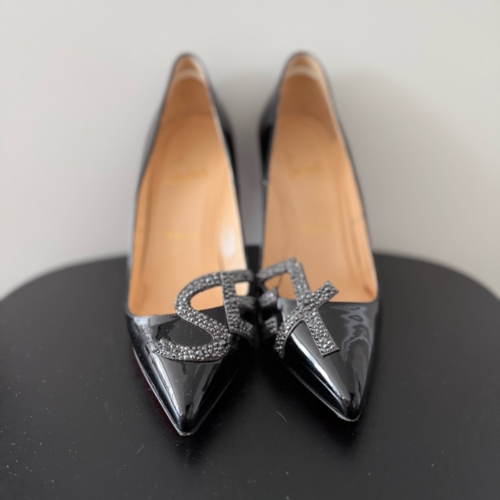 Christian Louboutin Black Patent Crystal “Sex” 100 Pumps - US 6 (36.5) - Picture 8 of 13